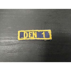 Vintage BSA Cub Scouts "Den 1" Blue Gold Uniform Emblem Boy Scout Memorabilia